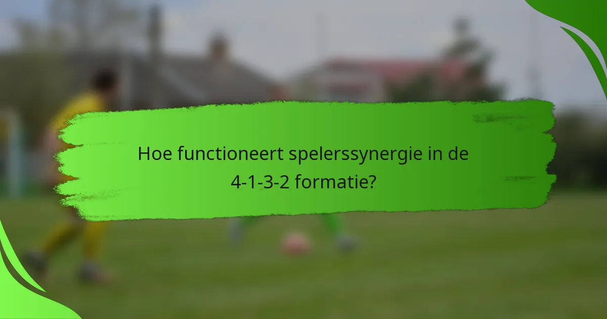Hoe functioneert spelerssynergie in de 4-1-3-2 formatie?