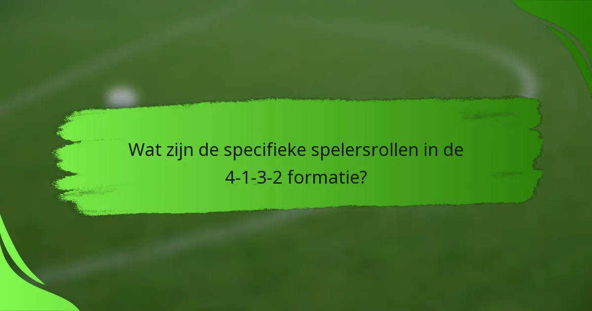 Wat zijn de specifieke spelersrollen in de 4-1-3-2 formatie?