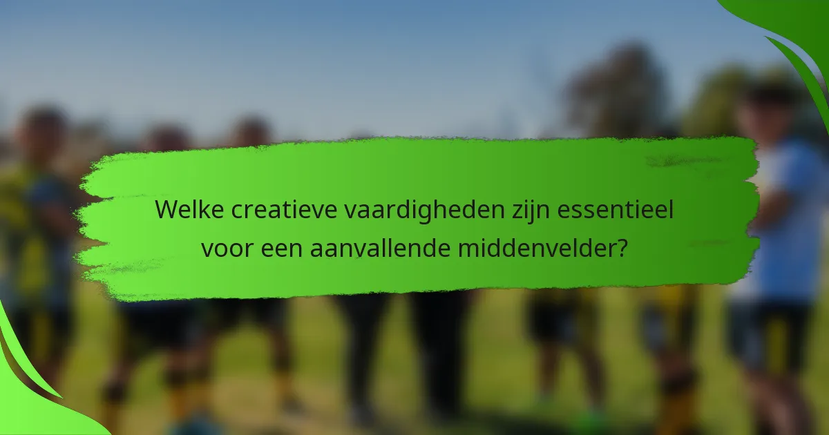 Welke creatieve vaardigheden zijn essentieel voor een aanvallende middenvelder?